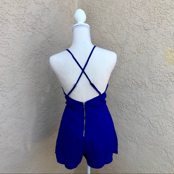 Royal Blue Flower Patch Romper - Picture 5 of 5